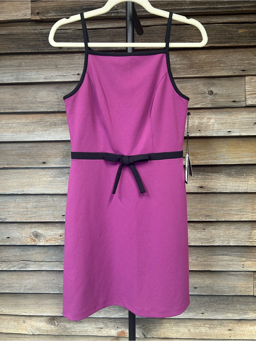 Adriana Papell, Sleeveless Magenta Bow-Accent Dress